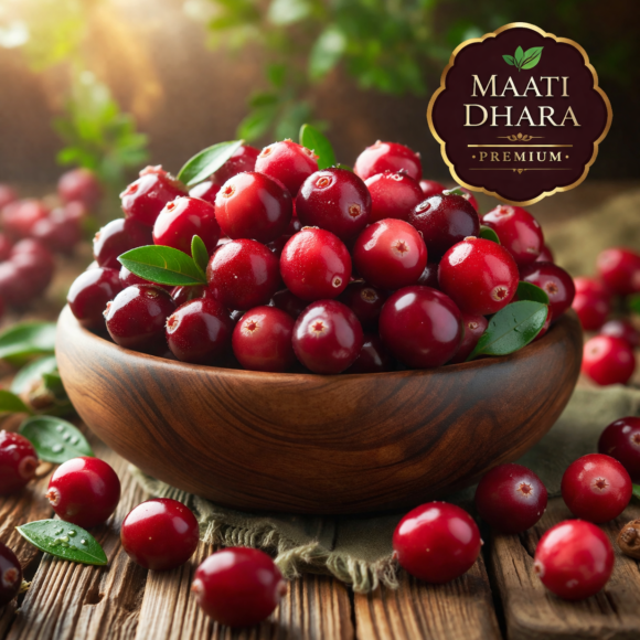 Premium cranberries in rustic setting 580x580